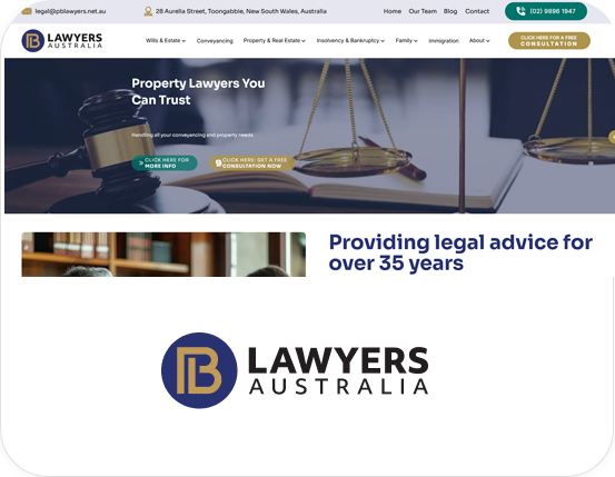 PB Lawyers Australia — website built and grown by Digital Movement